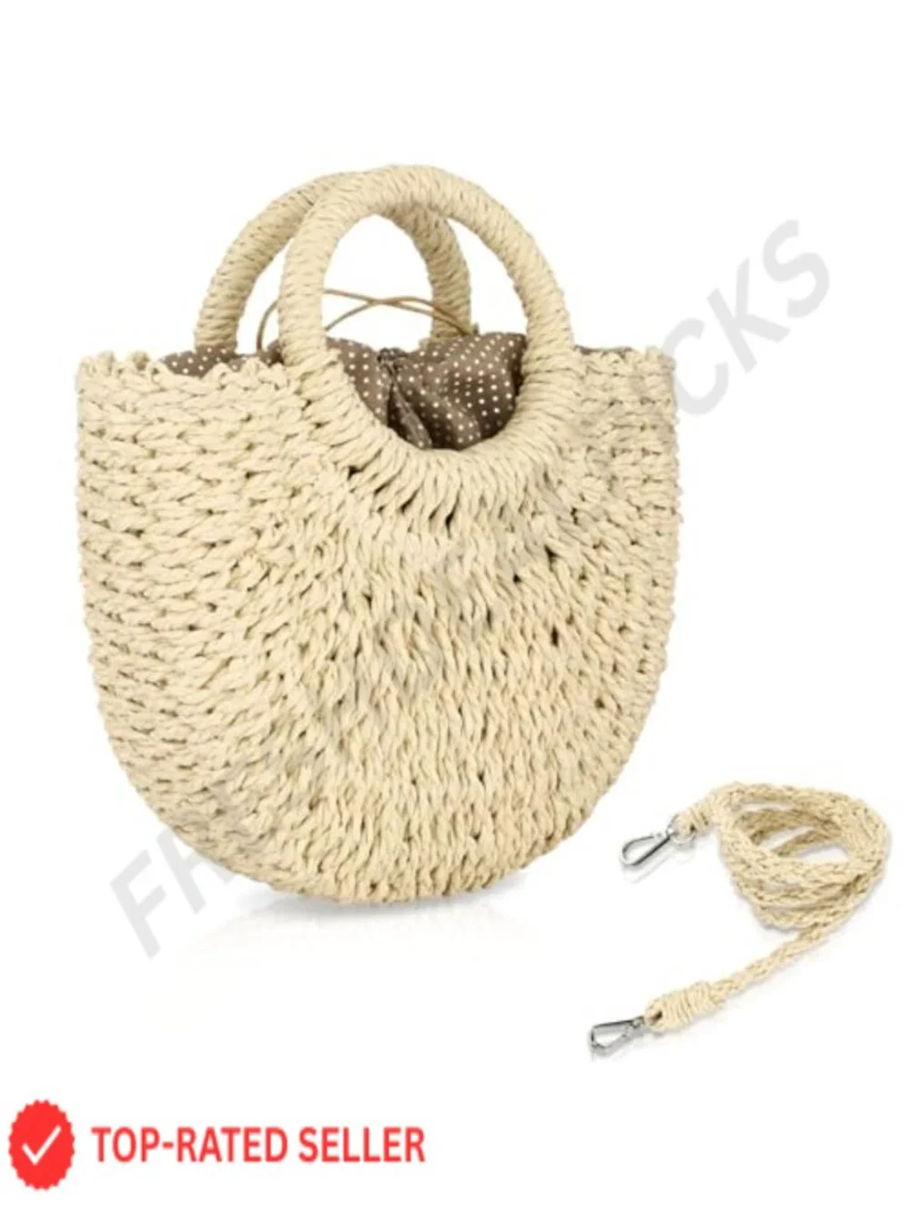 Handwoven Straw Hobo Bag Women Crossbody Beach Purse Seagrass Rattan Shoulder